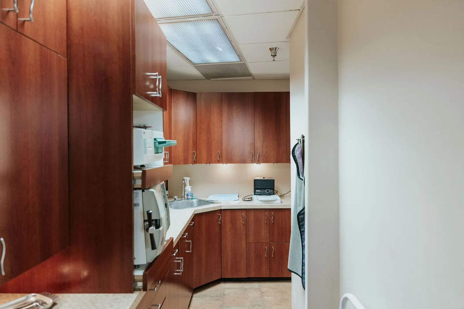 A treatment room set up for implant work