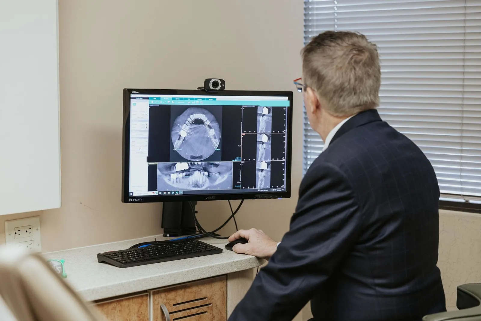 Reviewing a digital scan with a patient